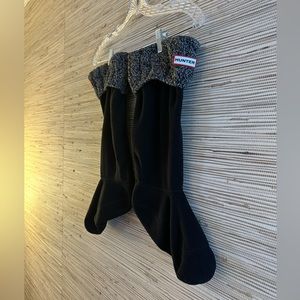 Hunter boot sock cable knit black and grey